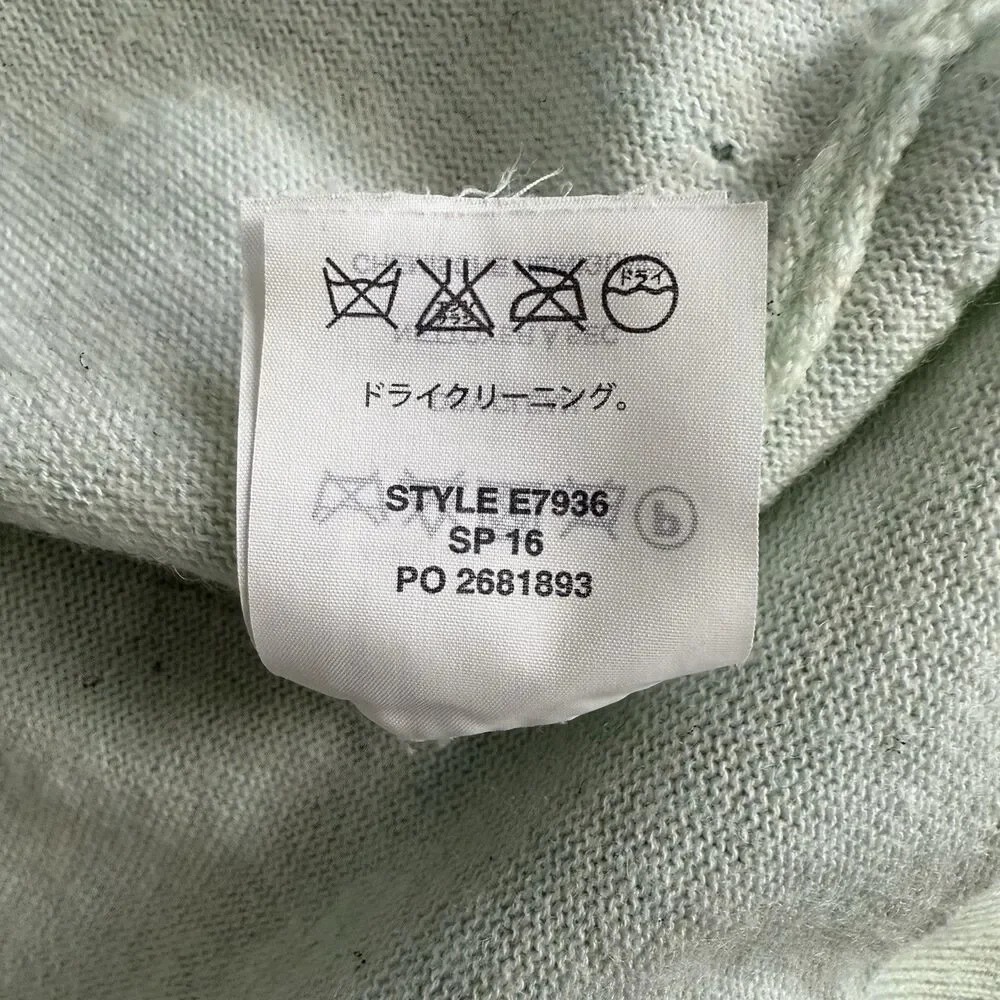 J. Crew Sea Green Merino Wool Cotton Crewneck Sz S Lightweight Spring Pullover